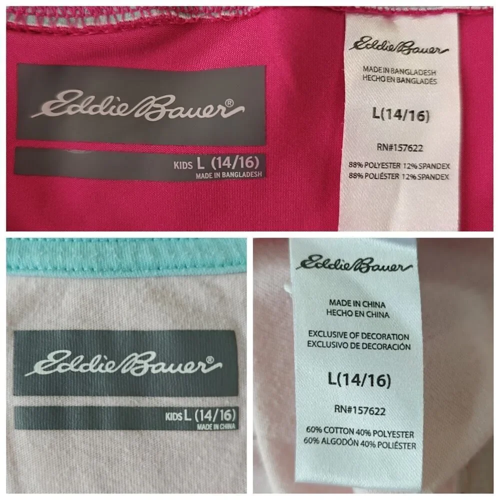 Eddie Bauer pink graphic tee & capri legging set sz L (14/16)